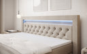 Boxspringbed Menzogna Samt mit LED und Stauraum (2 Schubladen)