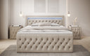 Boxspringbed Menzogna Samt mit LED und Stauraum (2 Schubladen)