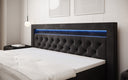 Boxspringbed Menzogna Samt mit LED und Stauraum (2 Schubladen)