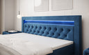 Boxspringbed Menzogna Samt mit LED und Stauraum (2 Schubladen)