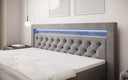 Boxspringbed Menzogna Samt mit LED und Stauraum (2 Schubladen)