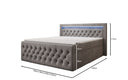 Boxspringbed Menzogna Samt mit LED und Stauraum (2 Schubladen)