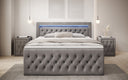 Boxspringbed Menzogna Samt mit LED und Stauraum (2 Schubladen)