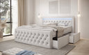 Boxspringbed Menzogna Samt mit LED und Stauraum (2 Schubladen)