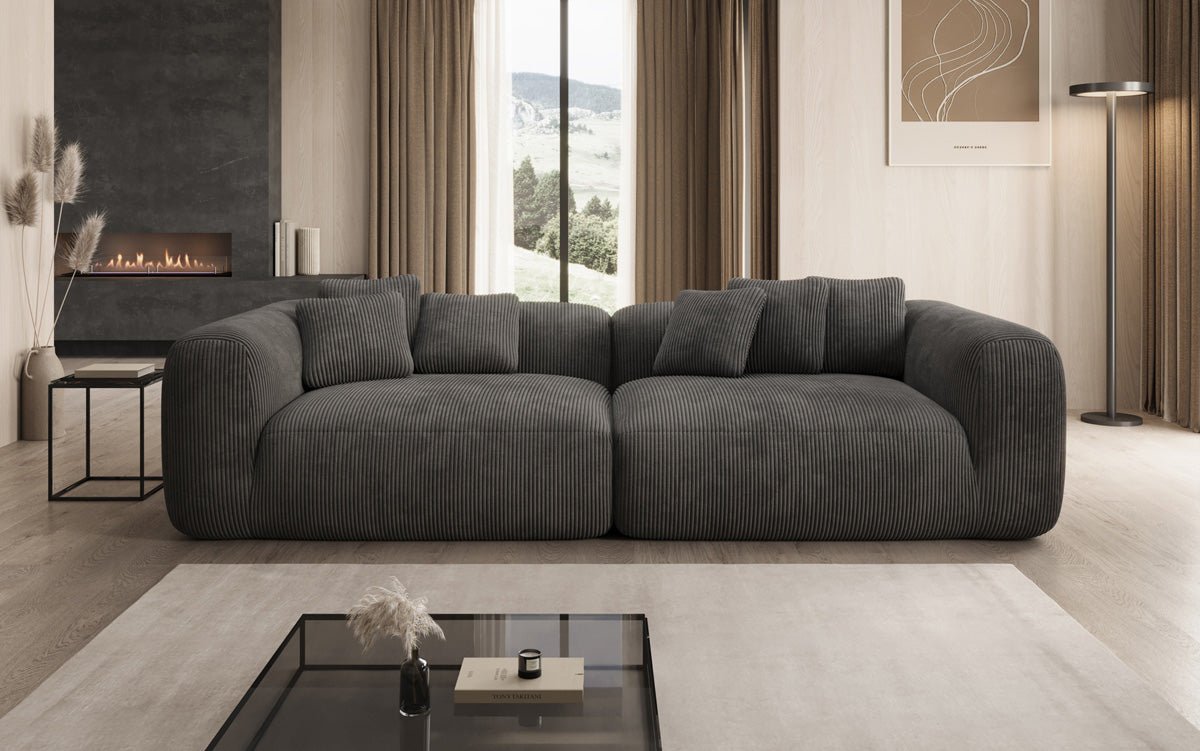 Designer Sofa Tully 3 Sitzer in Cord (Ultra bequem)