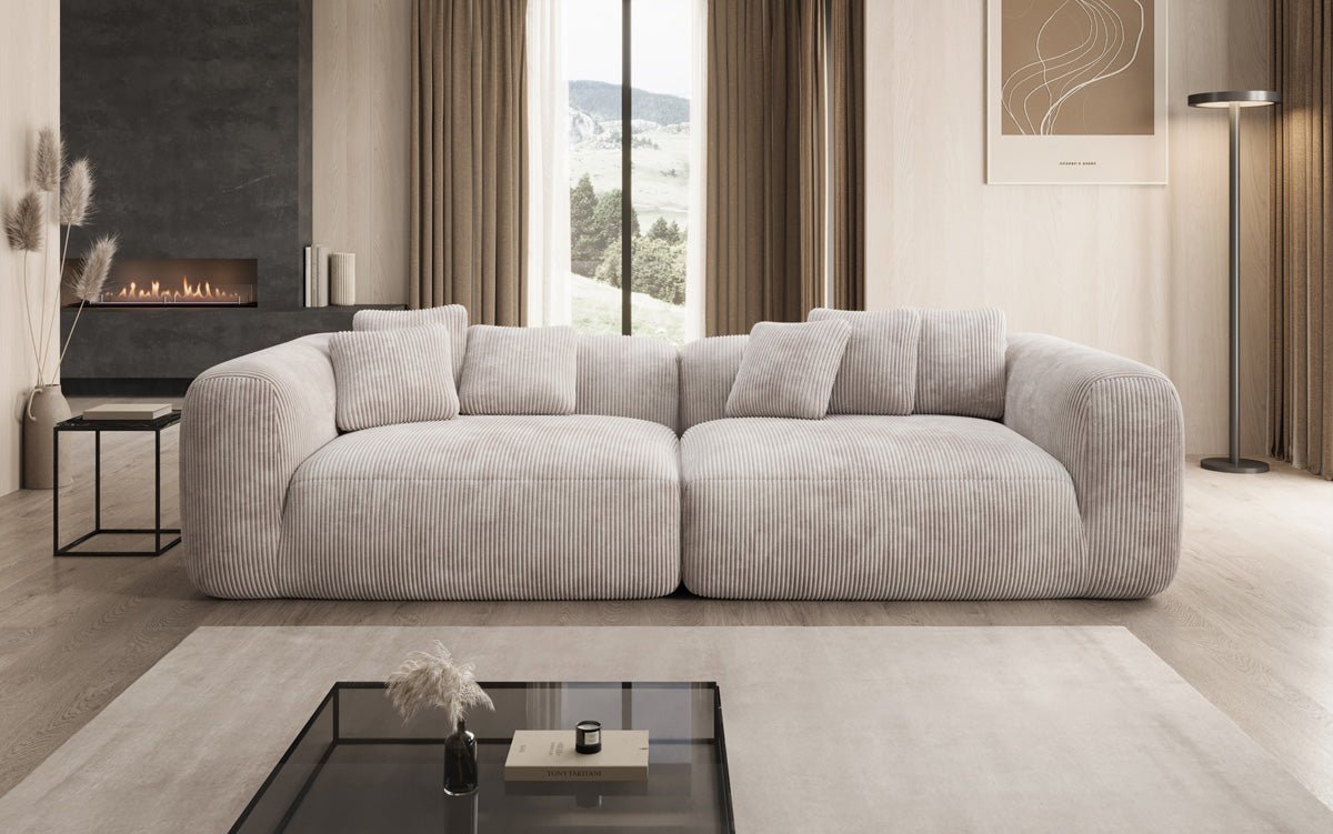 Designer Sofa Tully 3 Sitzer in Cord (Ultra bequem)