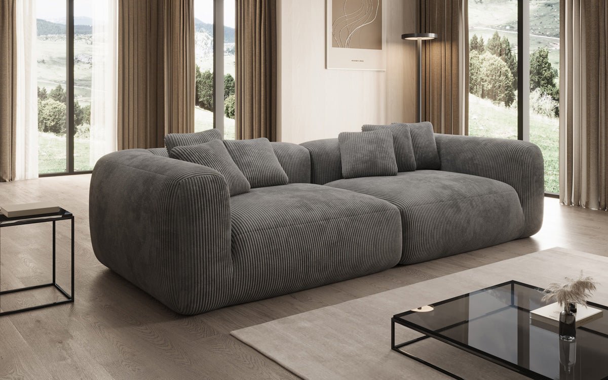 Designer Sofa Tully 3 Sitzer in Cord (Ultra bequem)