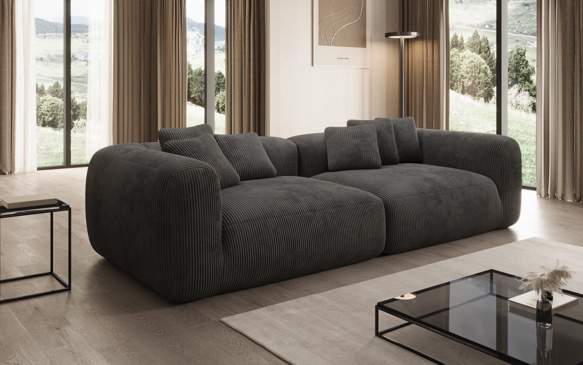 Designer Sofa Tully 3 Sitzer in Cord (Ultra bequem)