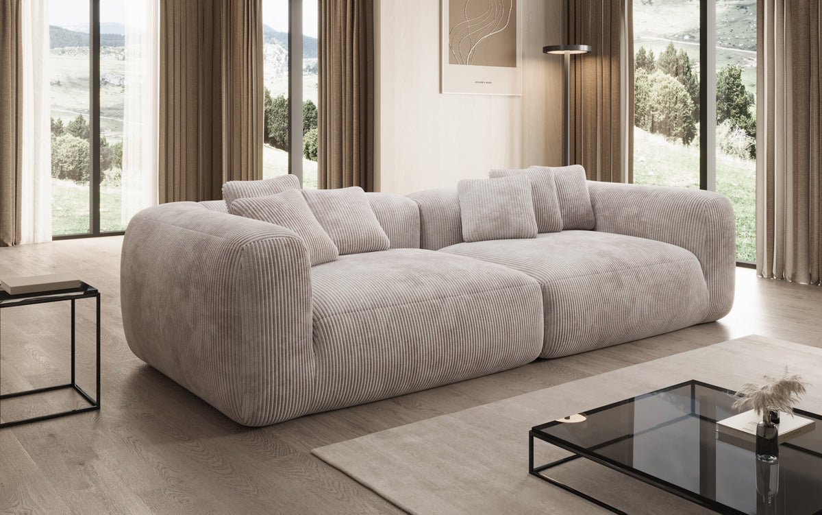 Designer Sofa Tully 3 Sitzer in Cord (Ultra bequem)