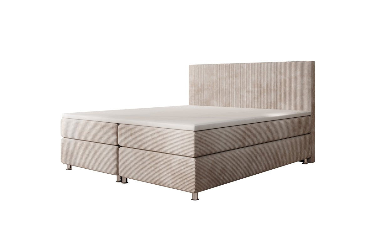 Lit boxspring Athene en Côtelé