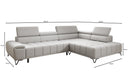 Designer Ecksofa Selora mit elektrischer Schlaffunktion und verstellbarerer Rückenlehne in Echtleder