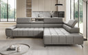 Designer Ecksofa Selora mit elektrischer Schlaffunktion und verstellbarerer Rückenlehne in Echtleder