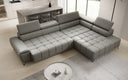 Designer Ecksofa Selora mit elektrischer Schlaffunktion und verstellbarerer Rückenlehne in Echtleder