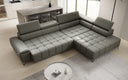 Designer Ecksofa Selora mit elektrischer Schlaffunktion und verstellbarerer Rückenlehne in Echtleder