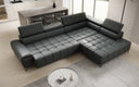 Designer Ecksofa Selora mit elektrischer Schlaffunktion und verstellbarerer Rückenlehne in Echtleder