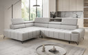 Designer Ecksofa Selora mit elektrischer Schlaffunktion und verstellbarerer Rückenlehne in Echtleder