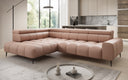 Designer Ecksofa Ceora mit elektrischer Schlaffunktion und verstellbarerer Rückenlehne in Echtleder