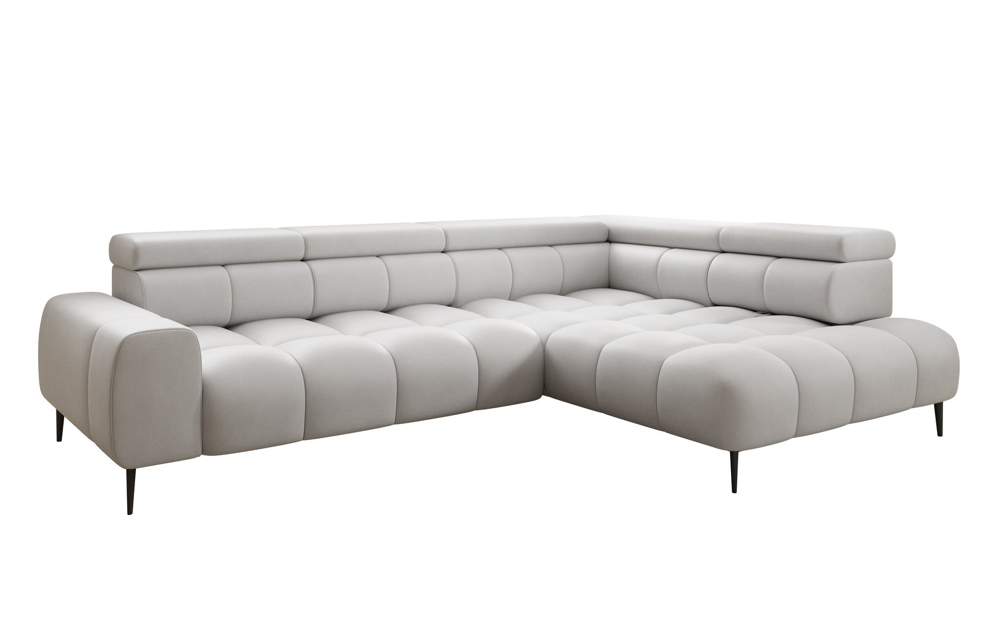Canapé design Ceora L avec fonction de couchage électrique et dossier réglable en cuir véritable