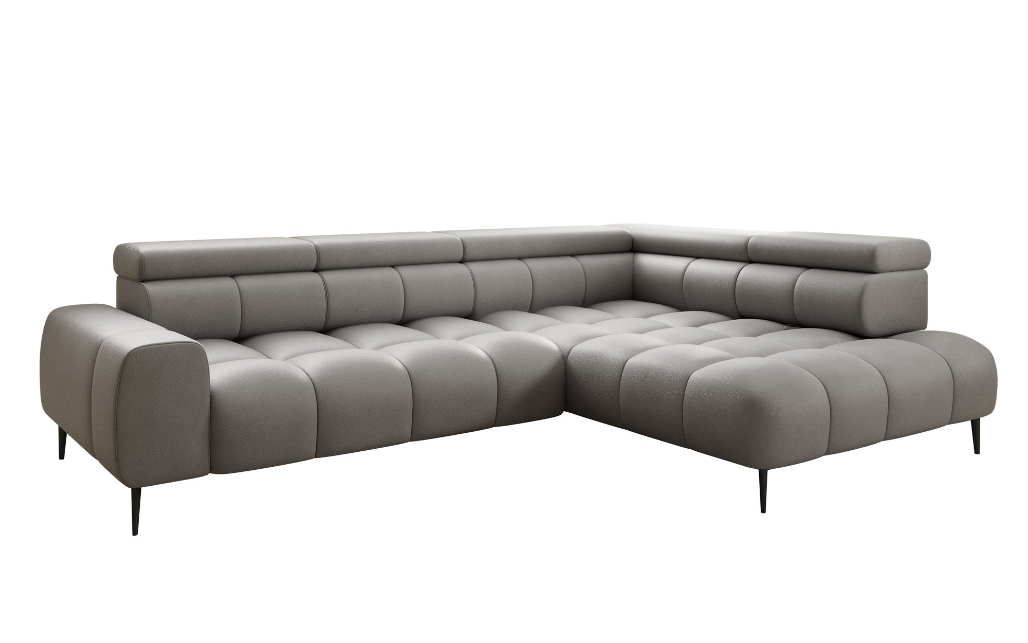 Canapé design Ceora L avec fonction de couchage électrique et dossier réglable en cuir véritable