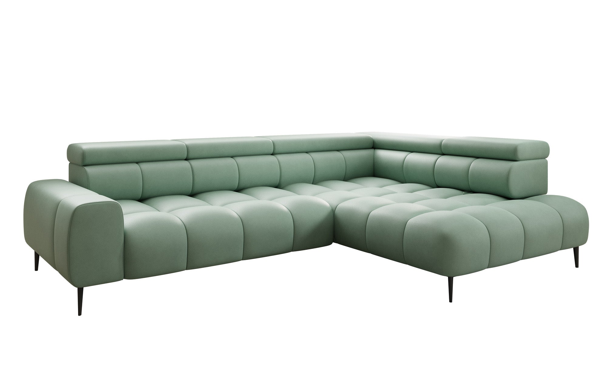 Canapé design Ceora L avec fonction de couchage électrique et dossier réglable en cuir véritable