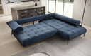 Canapé d’angle design Sydney en velours avec fonction de couchage électrique