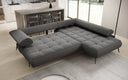 Canapé d’angle design Sydney Bouclé avec fonction de couchage électrique