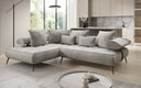 Canapé d’angle design Sydney en velours avec fonction de couchage électrique
