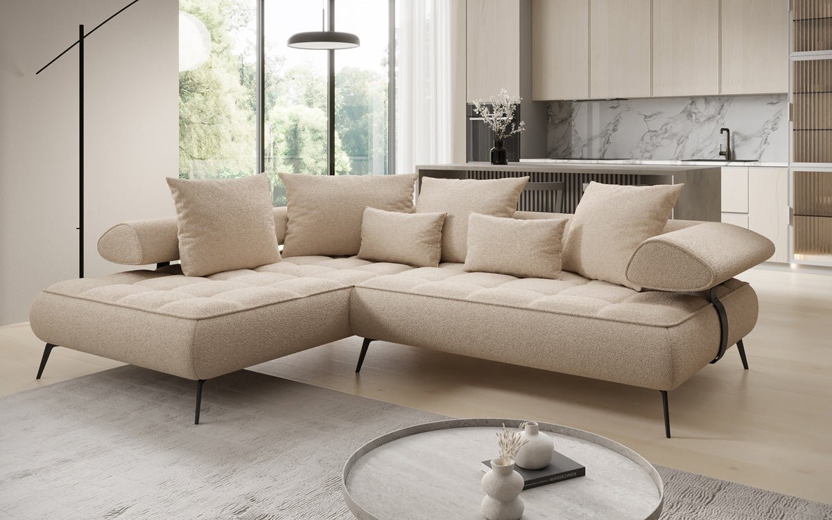 Designersofa Sydney L Bouclé met elektrische slaapfunctie