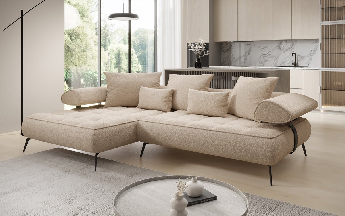 Canapé design Sydney L II Bouclé avec fonction de couchage électrique