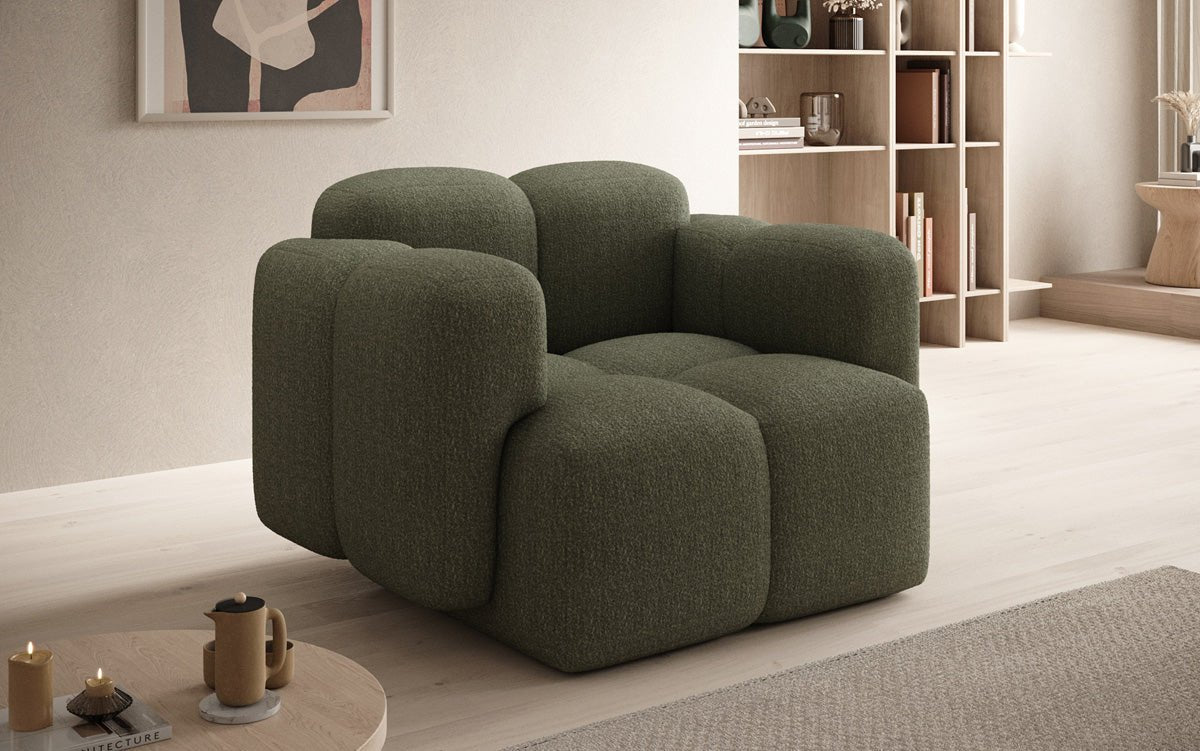 Canapé fauteuil designer Celly en Bouclé