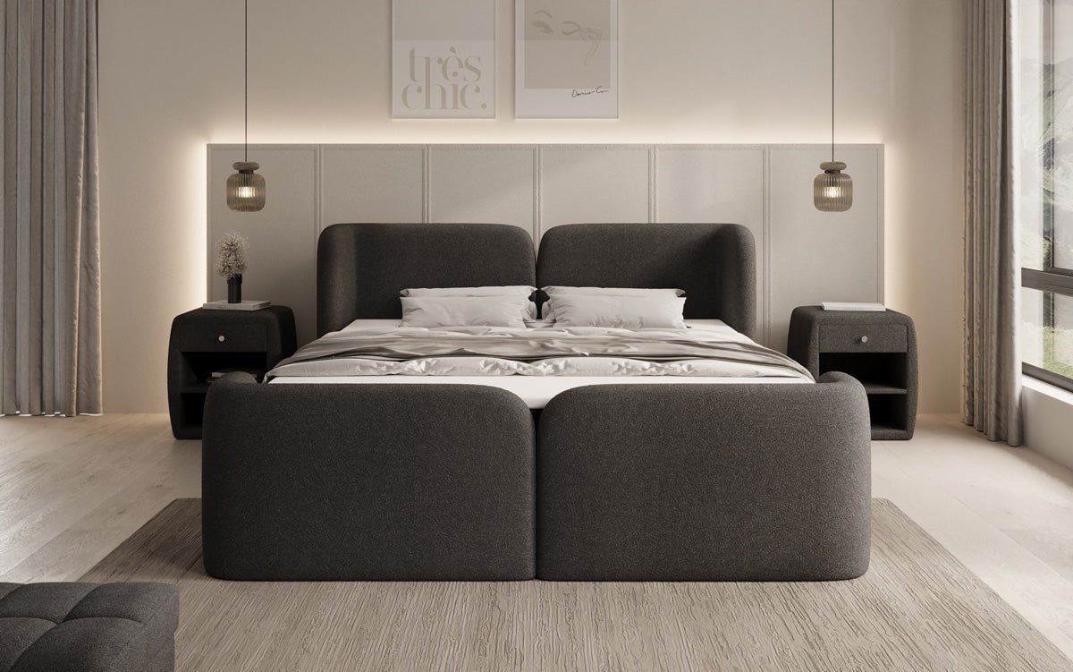 Boxspringbed Riva Bouclé met opbergruimte