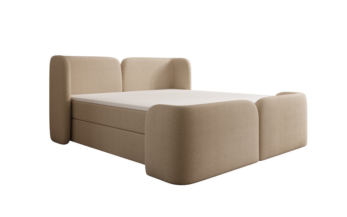 Boxspringbed Riva Bouclé met opbergruimte