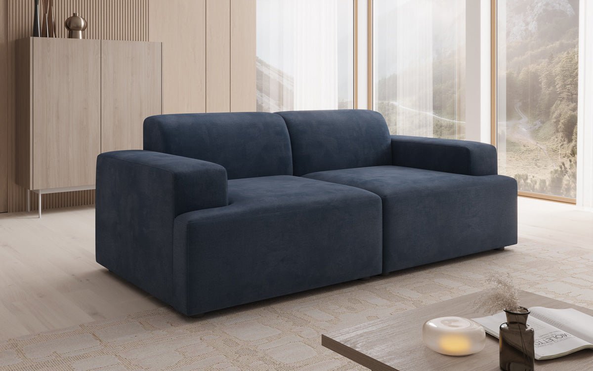 Designer 2-zits bank Monza in Fluweel
