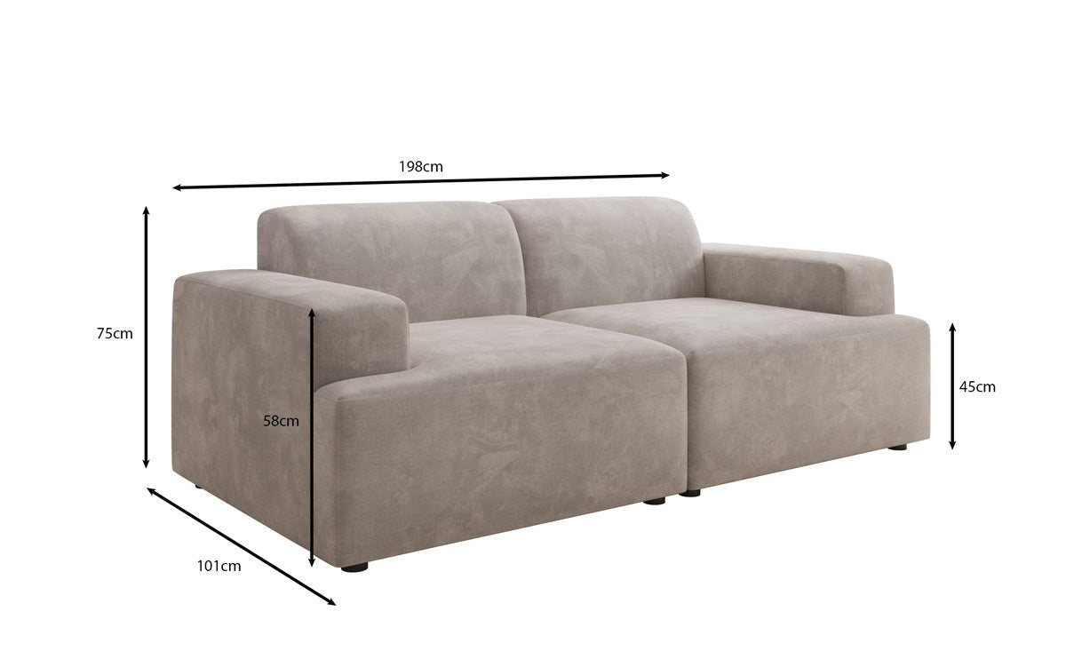 Designer 2-zits bank Monza in Fluweel