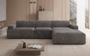 Designer-hoekbank Monza Maxi in Ribstof