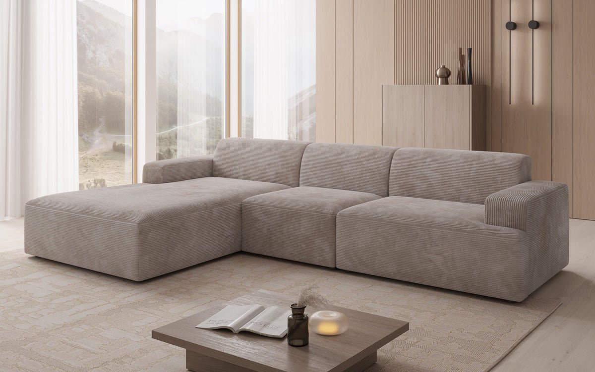 Designbank Monza L Maxi in Ribstof