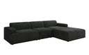 Designer-hoekbank Monza Maxi in Ribstof