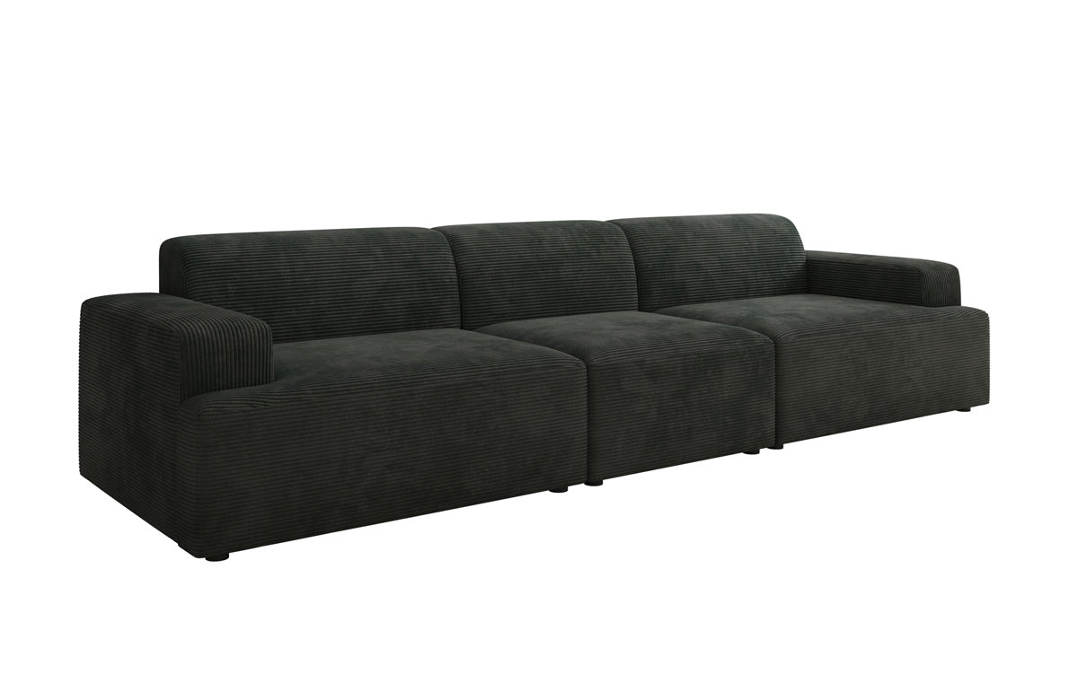 Designbank Monza 3-zits XXL in Ribstof