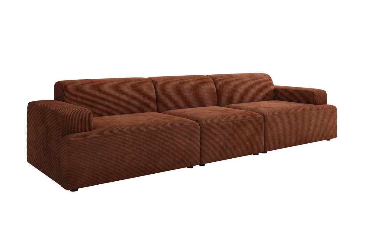 Designbank Monza 3-zits XXL in Ribstof