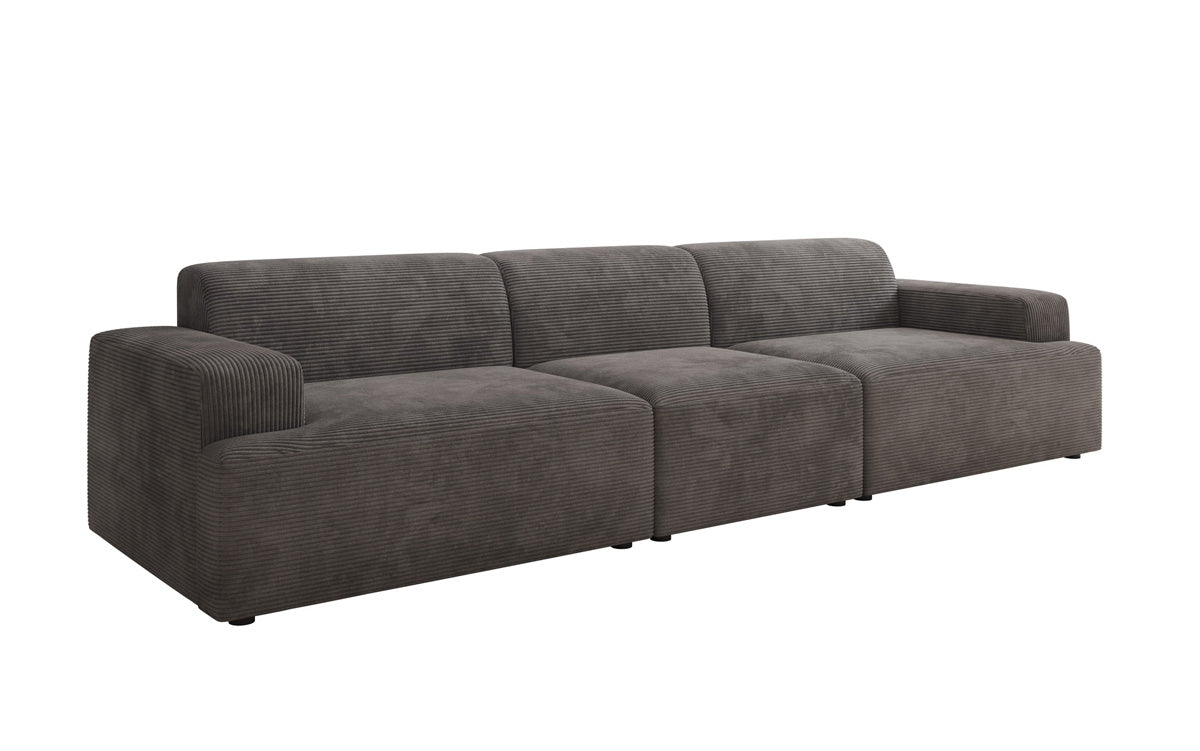Designbank Monza 3-zits XXL in Ribstof