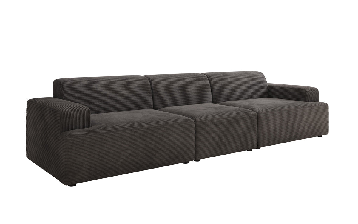 Designbank Monza 3-zits XXL in Ribstof