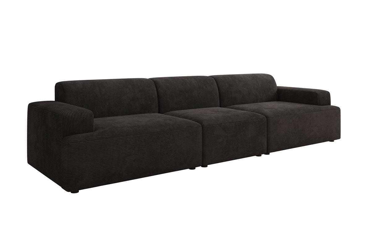 Designbank Monza 3-zits XXL in Ribstof