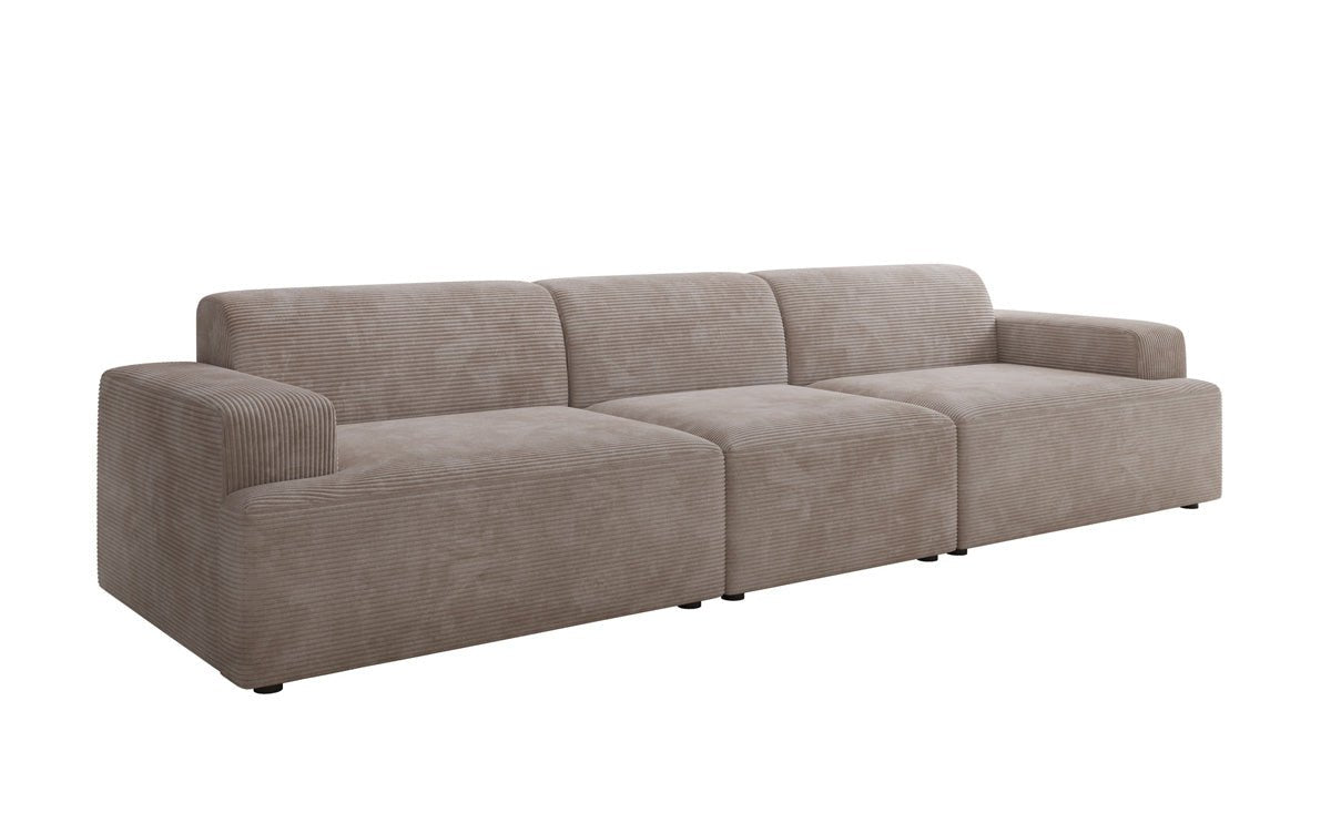 Designbank Monza 3-zits XXL in Ribstof