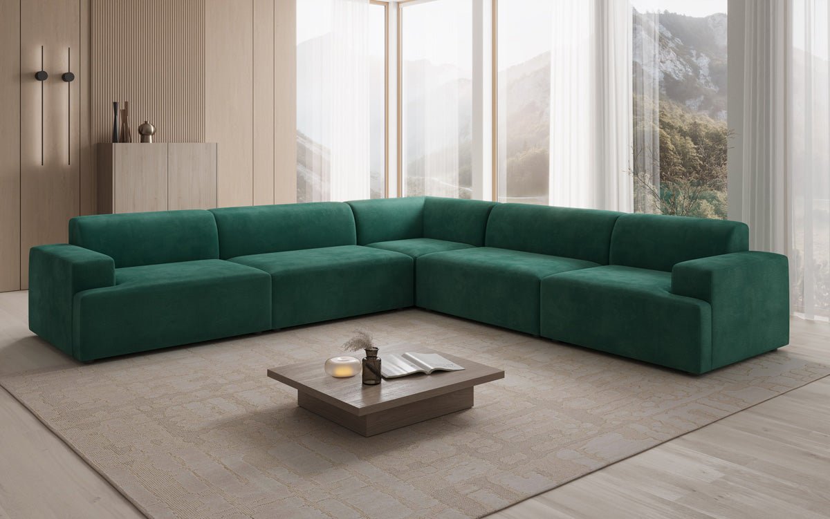 Designerbank Monza woonlandschap L XXL in Fluweel