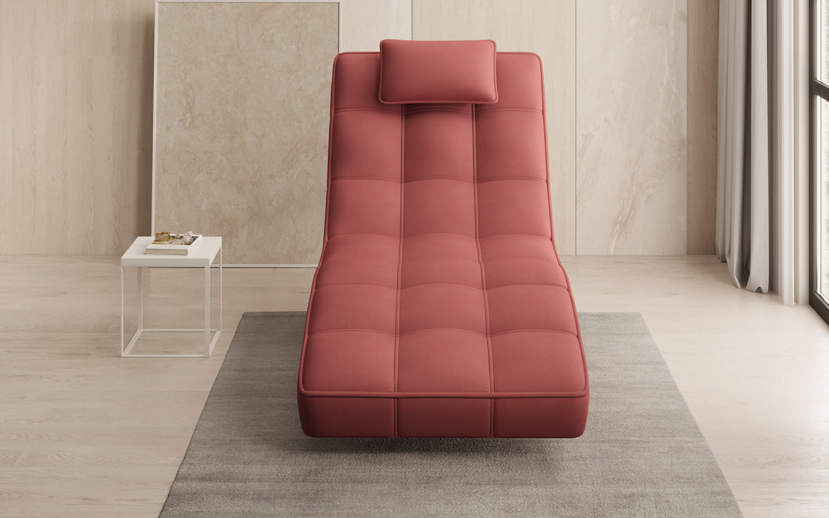 Chaise longue relaxante design Livara en tissu avec fonction pivotante