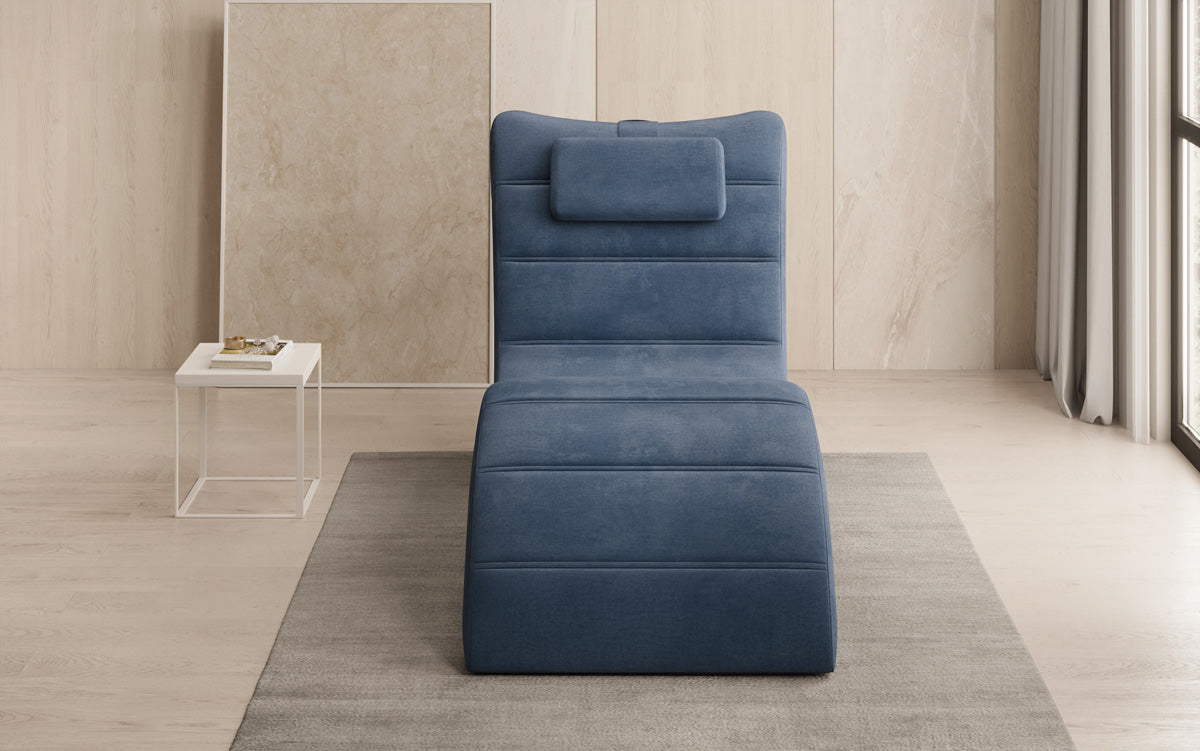 Chaise longue de designer Leon en Velours