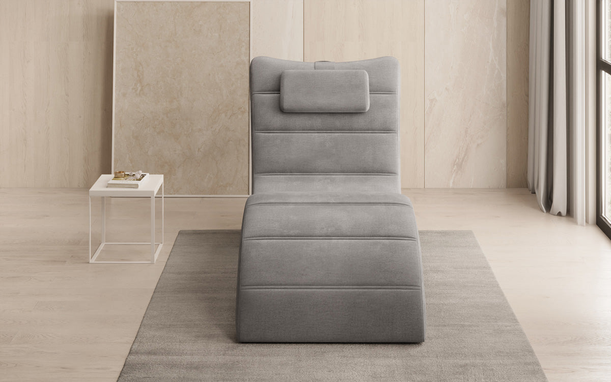 Chaise longue de designer Leon en Velours