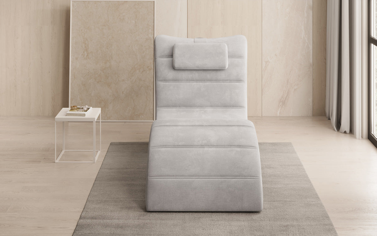 Chaise longue de designer Leon en Velours
