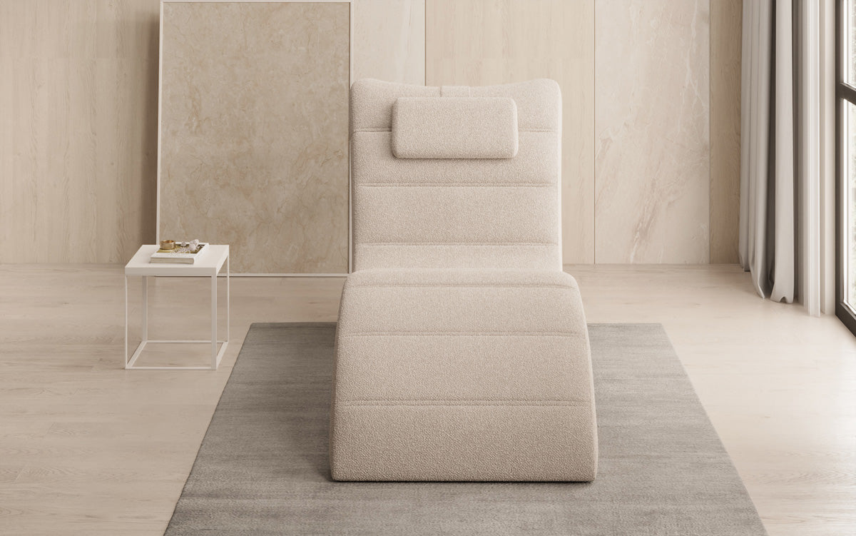Chaise longue Designer Relax Leon en Bouclé
