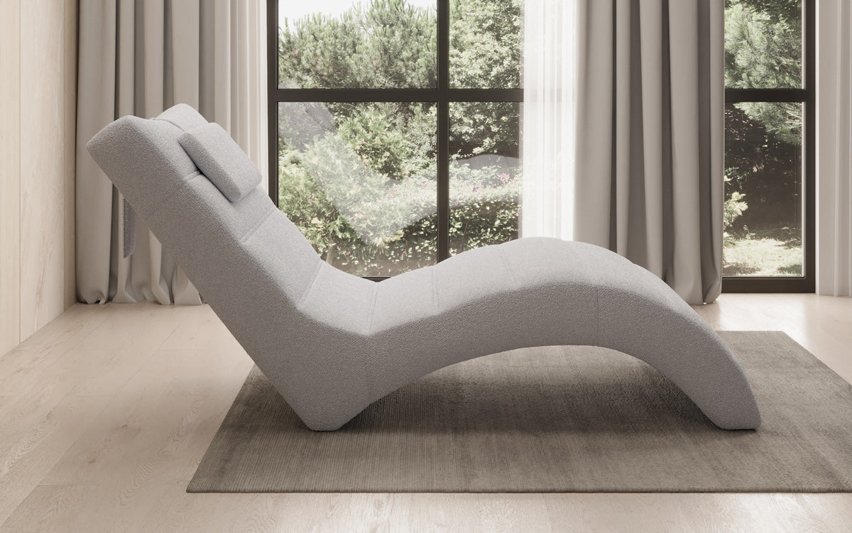 Chaise longue Designer Relax Leon en Bouclé